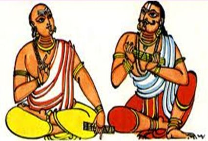 Allasani Peddana with Krishna Deva Raya